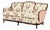 Louis XV Style Floral Upholstered Three-Seat Sofa For Sale