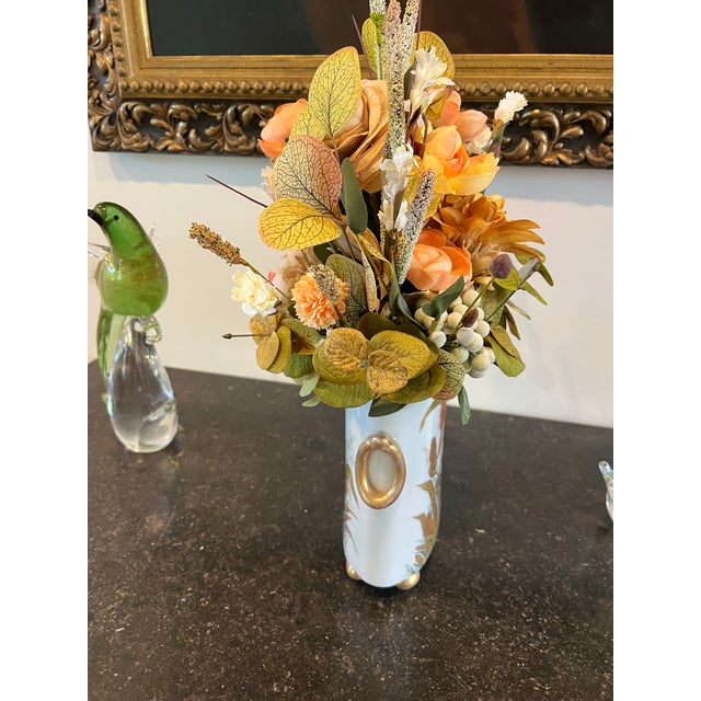 French Faux Floral Offers Sunshine in a French Antique Vase For Sale - Image 3 of 6