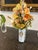 French Faux Floral Offers Sunshine in a French Antique Vase For Sale - Image 3 of 6