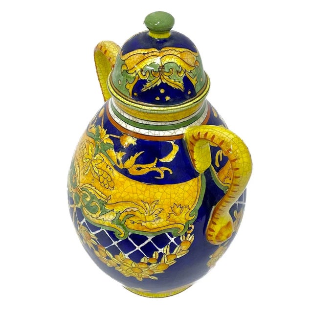 Abstract Daruta Style Lemon & Acanthus Canister For Sale - Image 3 of 9
