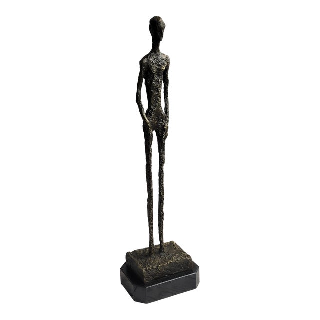 Alberto Giacometti Skinny Tall Stick Man Surrealist Bronze Sculpture Statue Figure For Sale
