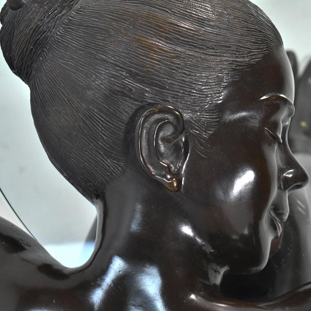 Bronze Nude Figure Coffee Table For Sale In Chicago - Image 6 of 12