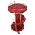 Italian Red Parchment Round Serving Trolley with Brass Details attributed to Aldo Tura, 1970s For Sale - Image 11 of 11