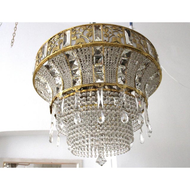Chandelier by Josef Hoffmann for the Art Exhibition in Cologne / Lobmeyr, 1914 / 1970s For Sale - Image 10 of 12