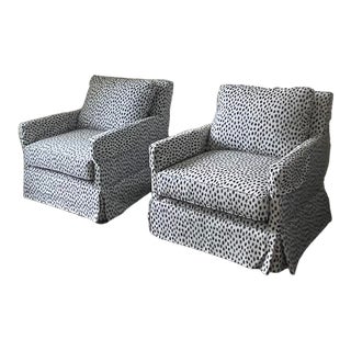 Miles Talbott Auburn Swivel Club Chairs - a Pair For Sale