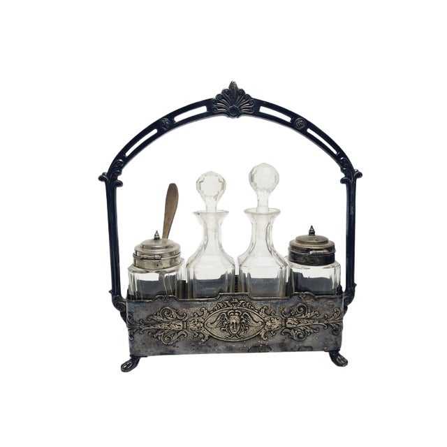 Art Nouveau Cabaret for Spices by Bracia Buch, Poland, 1890s, Set of 5, in Very Good conditions. Designed 1890 to 1919...