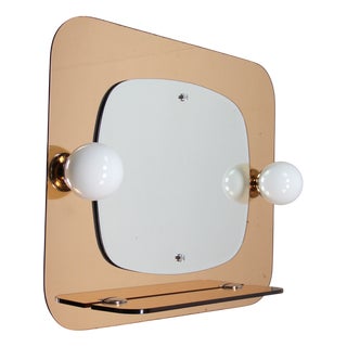 Mirror with Two Sconces, 1970s For Sale