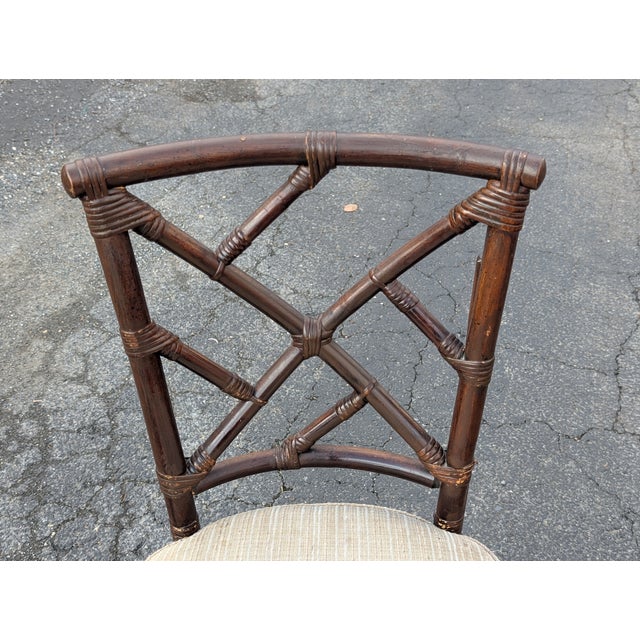 Vintage Fick Reeds Set of 6 Bois Bamboo Chippendale Dining Chairs For Sale - Image 17 of 18