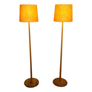 Swedish Oak Floor Lamps from Aneta, 1960s, Set of 2 For Sale
