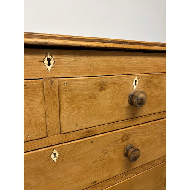 Antique English Pine Linen Box Chest of Drawers For Sale In Naples, FL - Image 6 of 10
