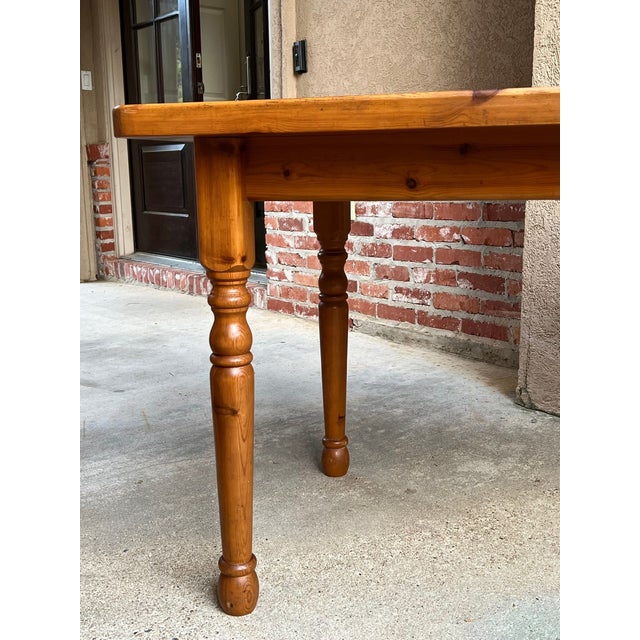 Vintage English Pine Farmhouse Dining Table Country Kitchen Island For Sale - Image 17 of 18
