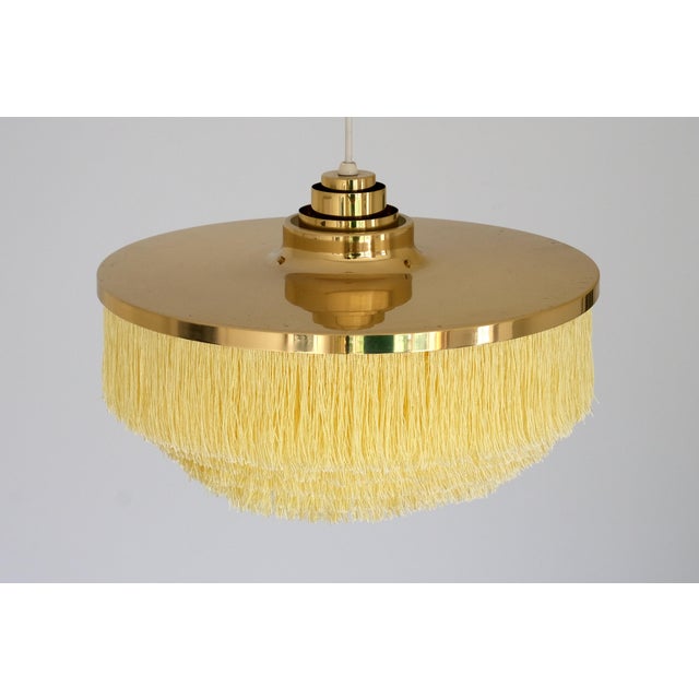 T-603 Fringe Pendant Light in Brass and Silk by Hans-Agne Jakobsson for Hans-Agne Jakobsson AB Markaryd, Sweden, 1960s For Sale - Image 9 of 13
