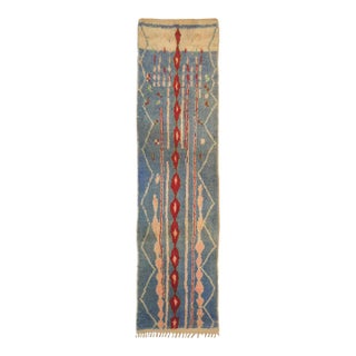 Vintage Moroccan Wool Runner 2'6 X 9'8 For Sale