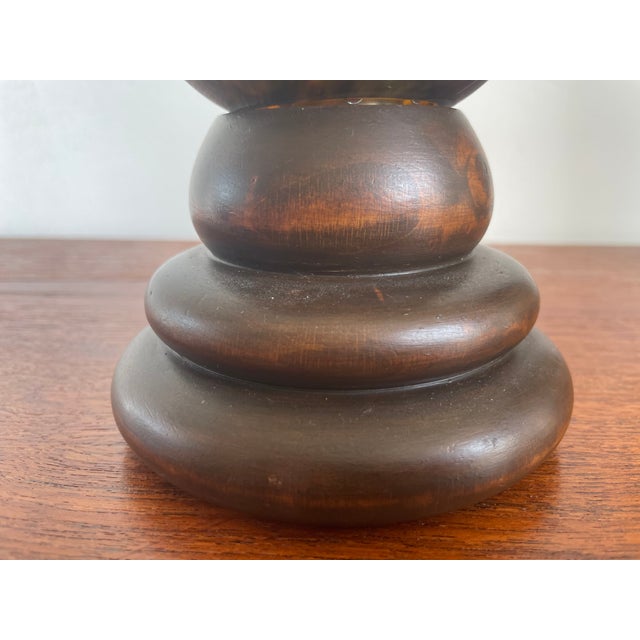 Art Deco Yellow Round Glass Table Lamp from Art Dfrance, 1930 For Sale - Image 3 of 7