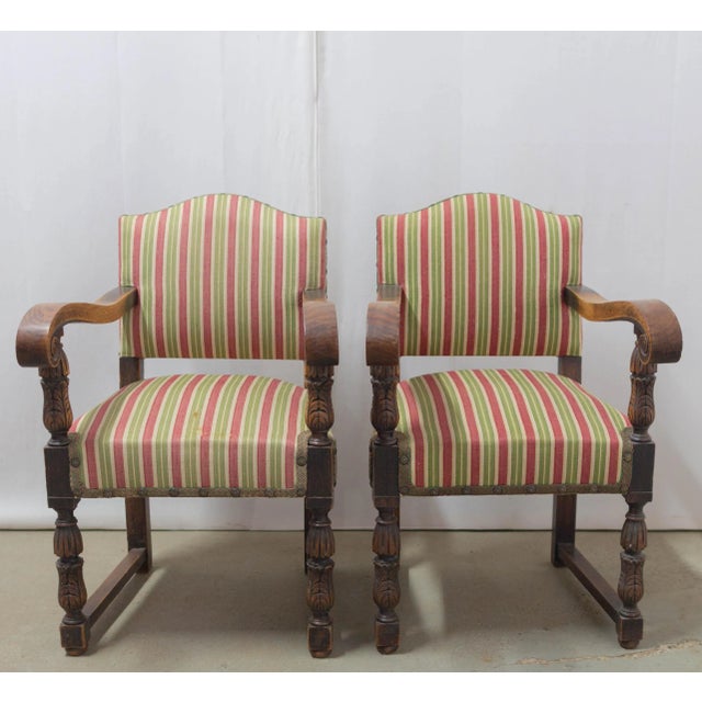 Set of Mid-Century Chestnut Armchairs, Spain For Sale - Image 6 of 13