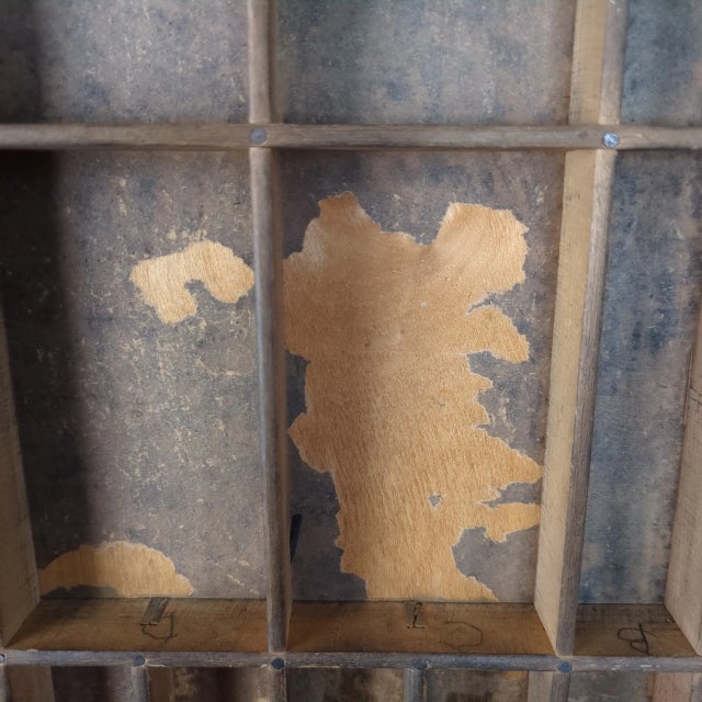 Early 20th Century Wooden Hamilton Letterpress Storage Drawer Rustic Gallery Wall Decor California Job Case For Sale - Image 6 of 12