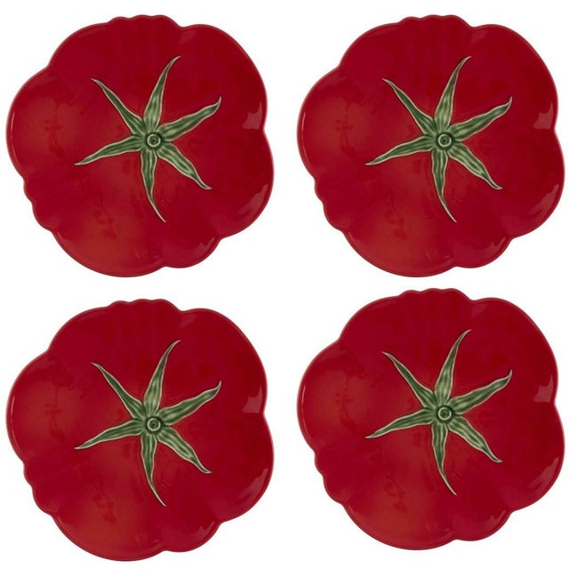 Bordallo Pinheiro Tomato Dinner Plates, Set of 4 For Sale In New York - Image 6 of 6
