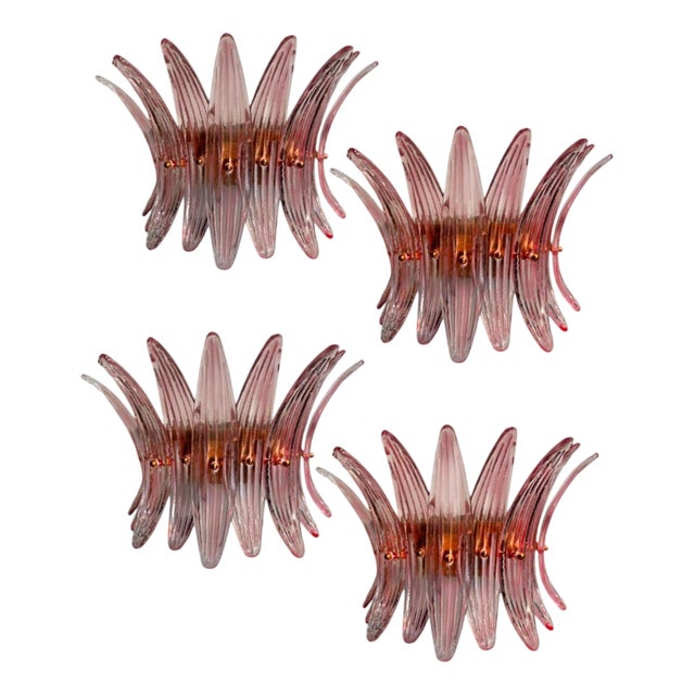 Italian Wall Sconces in Murano Glass, 1990s, Set of 4 For Sale