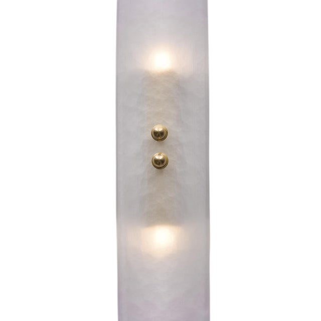 Metal Pair of Contemporary Venetian Acid-Etched Panel Sconces, Murano, Italy For Sale - Image 7 of 9