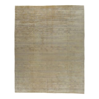 Late 20th Century Wool Silk Modern Tibetan Rug - 11'9" x 12'4" For Sale