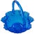 Midcentury handblown blue glass basket with ornate structure and intricate details. This beautiful accent ships within 1-2...