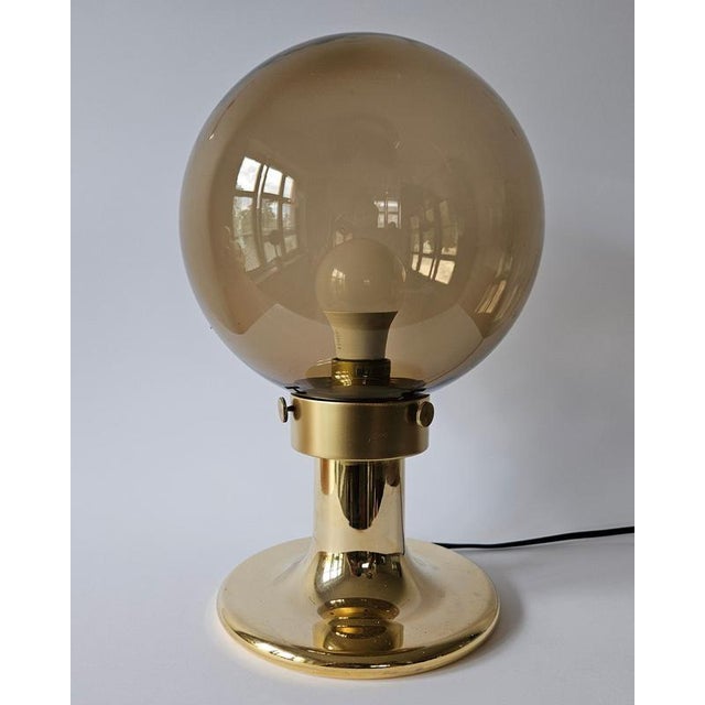 1970s Very Midcentury Large Table Brass Lamp, Switzerland, 1970s For Sale - Image 5 of 12