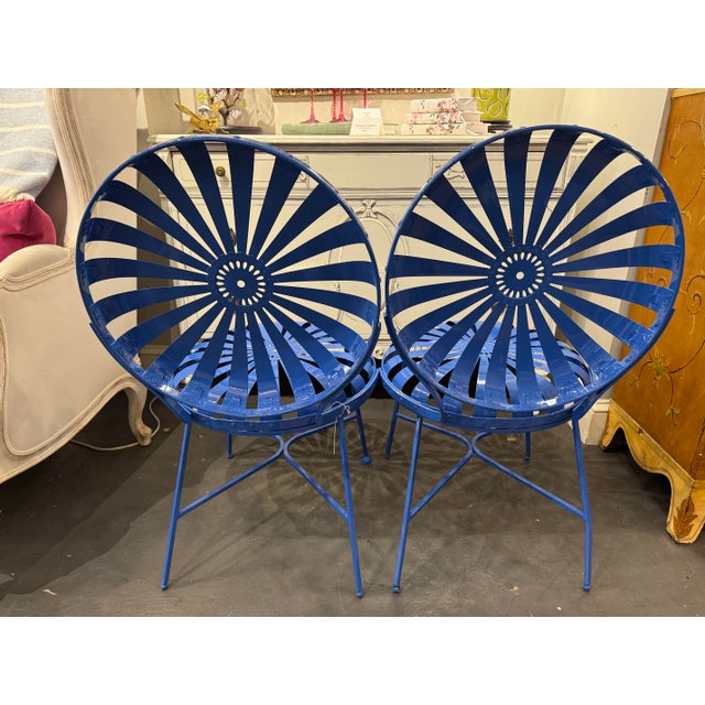 1930s Blue Pillow Chairs For Sale - Image 4 of 5