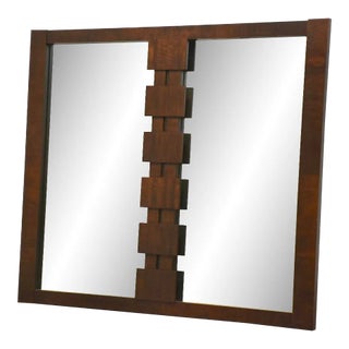 Brutalist Mirror by Lane For Sale