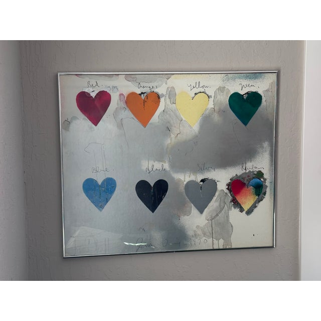 Framed Eight Hearts lithograph by Jim Dine. The print is an excellent condition. It was owned by my late parents my...