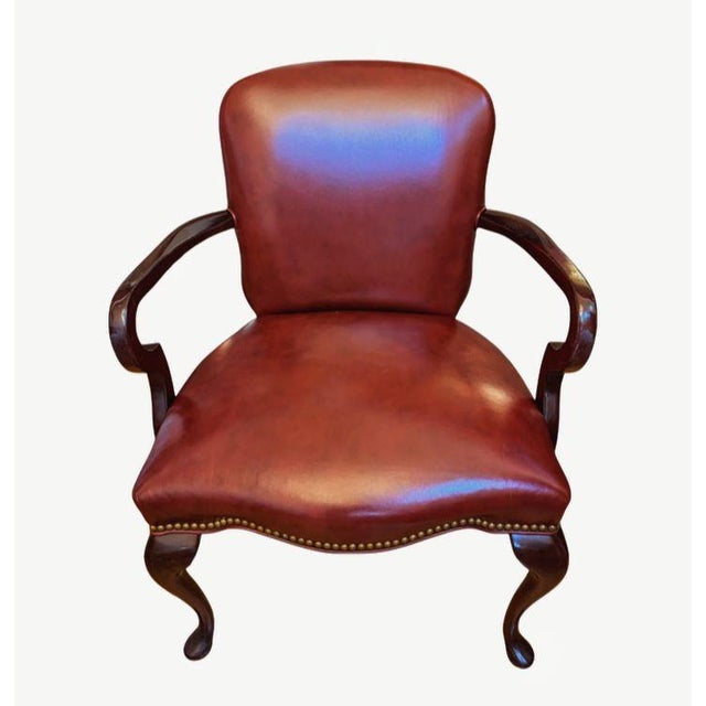 1980s Elevate Your Executive Office With This Stunning Pair of Leathercraft Georgian Mahogany Armchairs For Sale - Image 5 of 12