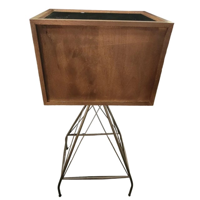 1970s Industrial Bar Cabinet on Metal Stand For Sale - Image 4 of 8