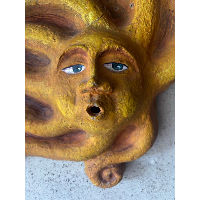 Mexican Vintage 1960s Mexican Folk Art Papier-Mâché Sun Wall Sculpture For Sale - Image 3 of 8