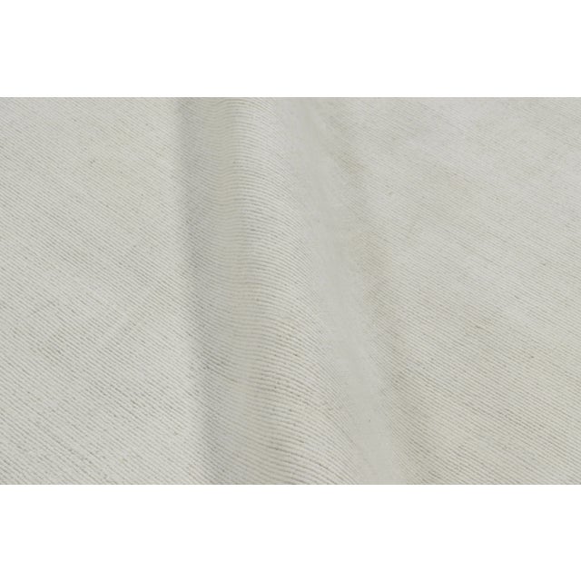 Rug & Kilim Rug & Kilim’s Oversized Textural Rug in White Tones and Striae - 14x23 For Sale - Image 4 of 5