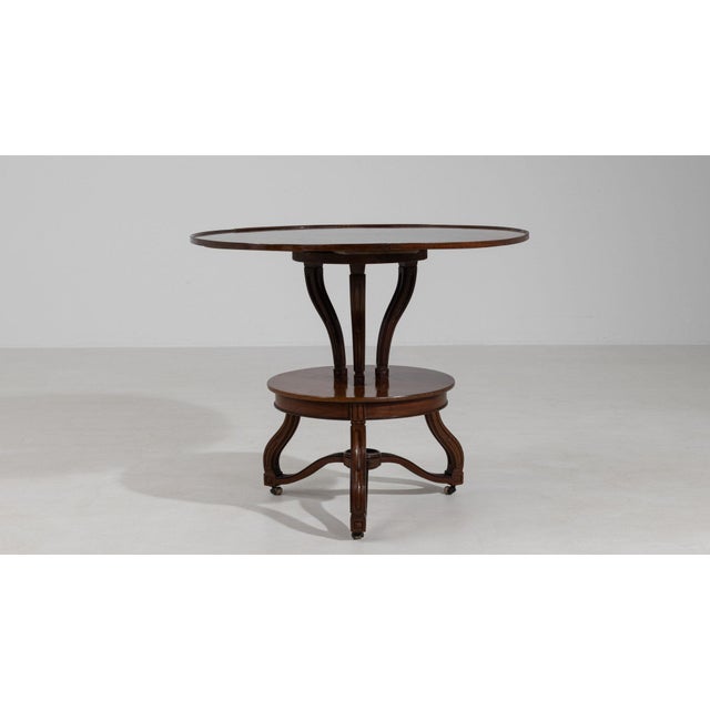 19th Century France Rich Mahogany Round Pedestal Center Table For Sale - Image 9 of 10