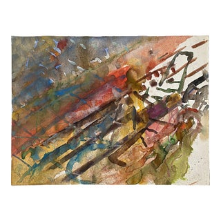 Warren Fischer Abstract Watercolor Painting on Paper For Sale