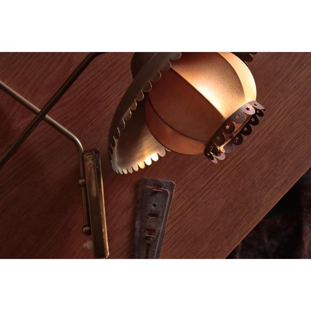 Adjustable Brass Swing Lamp attributed to Bent Karlby for Lyfa, Denmark, 1940s For Sale - Image 15 of 16