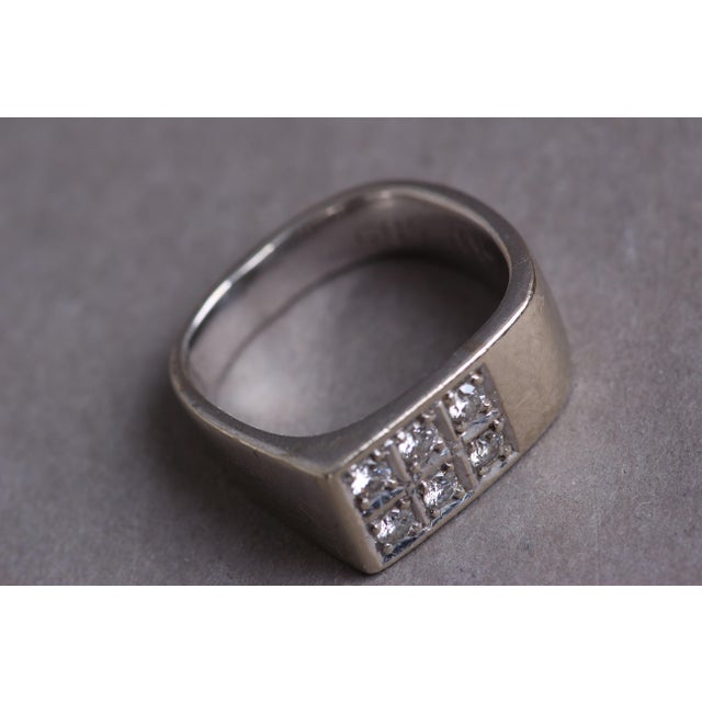 Danish Ring in 14 Karat White Gold with Brilliant-Cut Diamonds, 1970s For Sale - Image 6 of 6