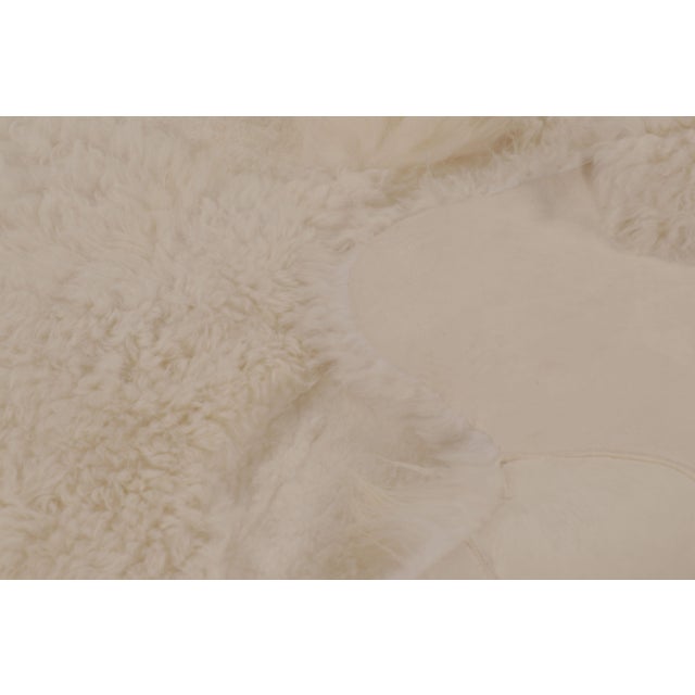 Animal Skin Rug & Kilim’s Sheepskin Multi-Pelt Fur Rug in Cream White Tones For Sale - Image 7 of 7