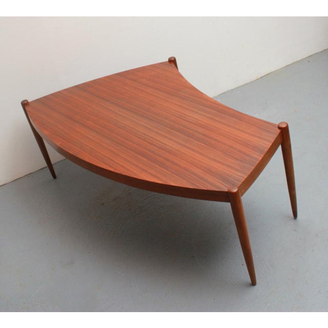 1960s Curved Coffee Table in Walnut, 1965 For Sale - Image 5 of 14