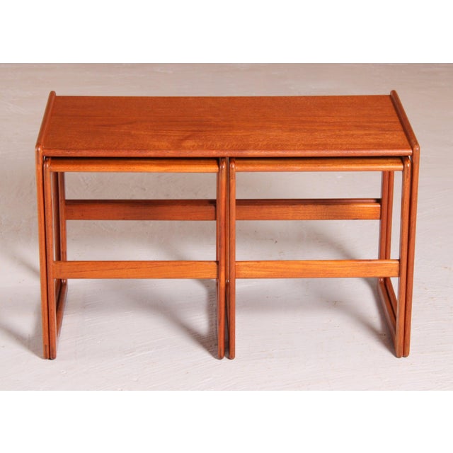 Mid-Century Modern Danish Teak Nesting Tables by Arne Hovmand Olsen for Mogens Kold, 1960s, Set of 3 For Sale - Image 10 of 12