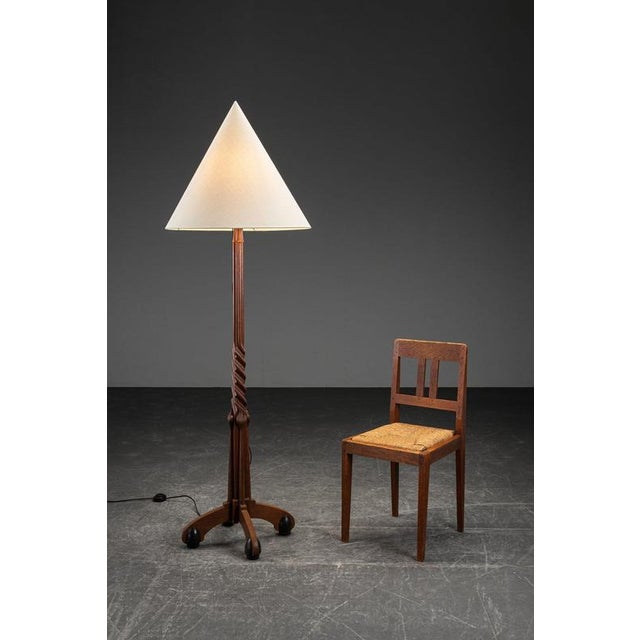 Brown Standing Lamp from Amsterdam School, 1920s For Sale - Image 8 of 11