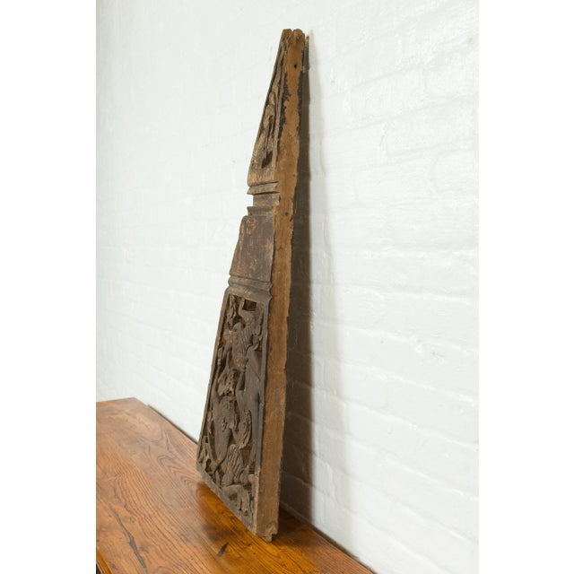 19th Century Indonesian Hand Carved Mythical Figures Architectural Fragment For Sale - Image 9 of 11