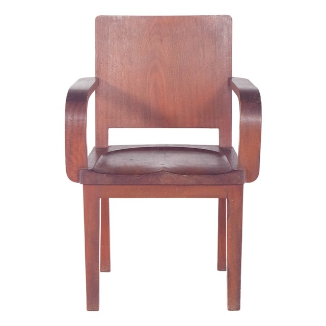 Portuguese Mahogany Desk Armchair, 1920s For Sale