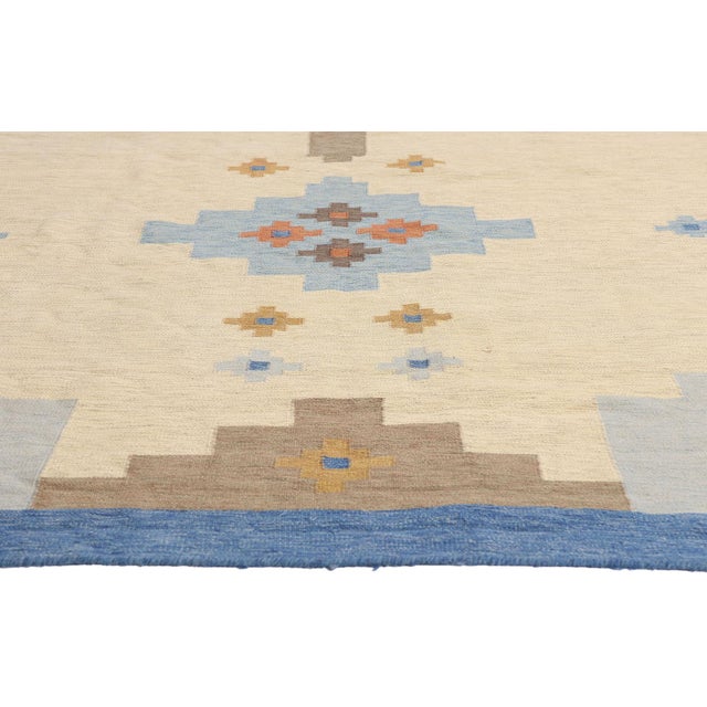 Barbro Nilsson Vintage Scandinavian Style Indian Kilim Rug, 08'03 X 09'10 For Sale - Image 4 of 10