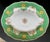 Large hand painted, lobed serving platter in a saturated, vibrant green with intricate gold design. Scalloped edge....