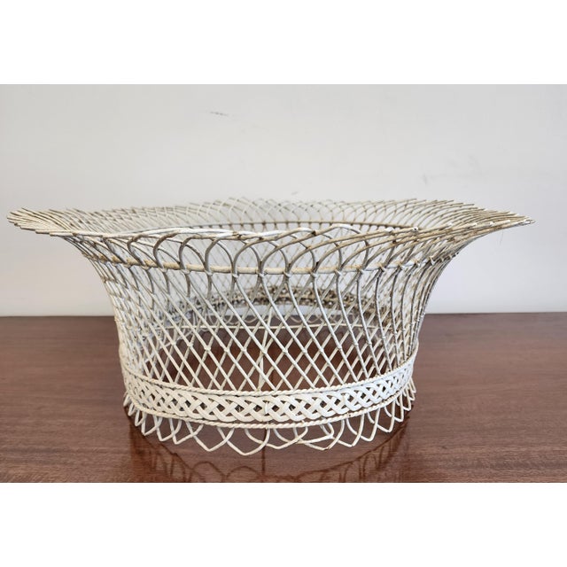 Antique 19th C. French Oval Wire Garden Basket or Planter For Sale - Image 10 of 18
