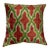 Contemporary Turkish Green & Red Colors Velvet Silk Ikat Pillow For Sale