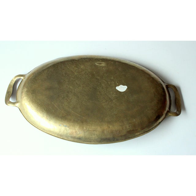Metal Solid Brass Design Serving Tray by Collini/Austria Handmade and Marked Vintage For Sale - Image 7 of 8