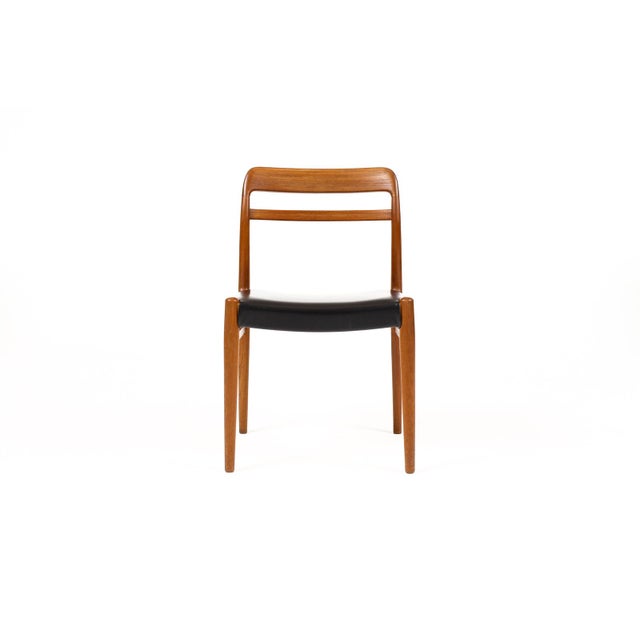 #2088 — Danish Modern / Mid Century Teak Model 145 Dining Chair — Attributed to Alf Aarseth for Gustav Bahus — Black vinyl...