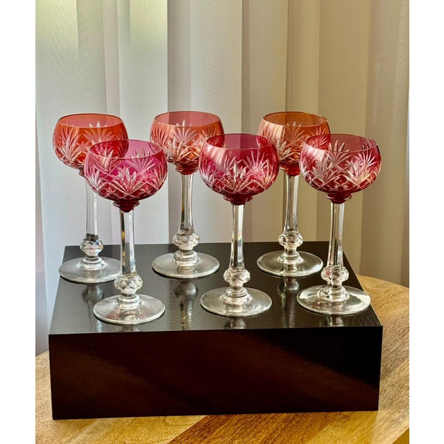 French Massenet Crystal Hock Glasses by Saint-Louis, 1920, Set of 6 For Sale - Image 14 of 18